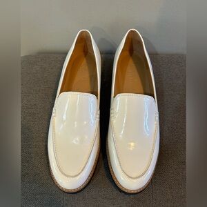 Franco Sarto White Patent Leather Loafers Women’s Size 8